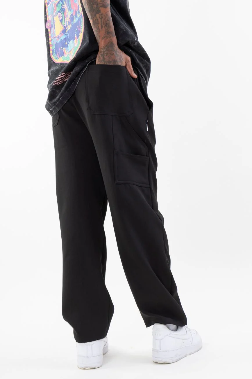 Upgraded Relaxed Straight-Cut Track Pants // Black - Image 3