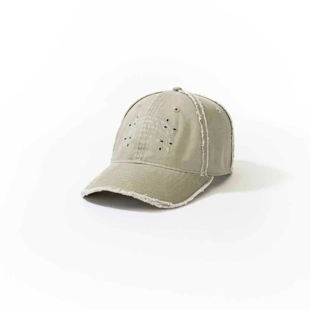 Washed Denim Baseball Cap // Grey