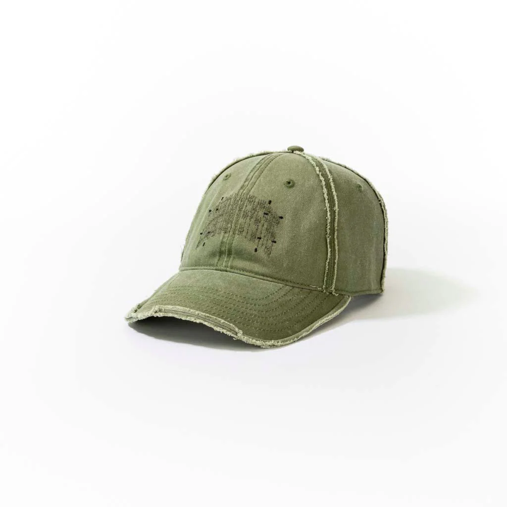 Washed Denim Baseball Cap // Olive - Image 2
