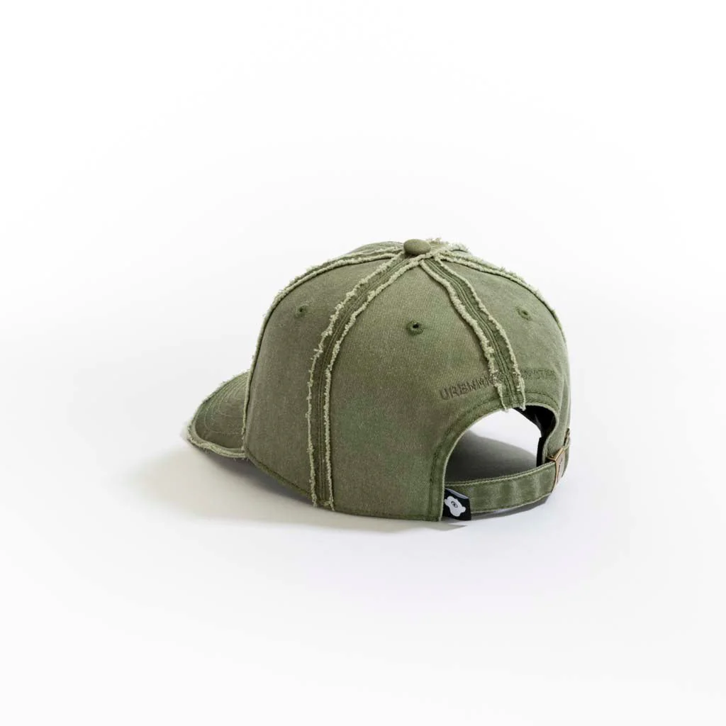 Washed Denim Baseball Cap // Olive - Image 3