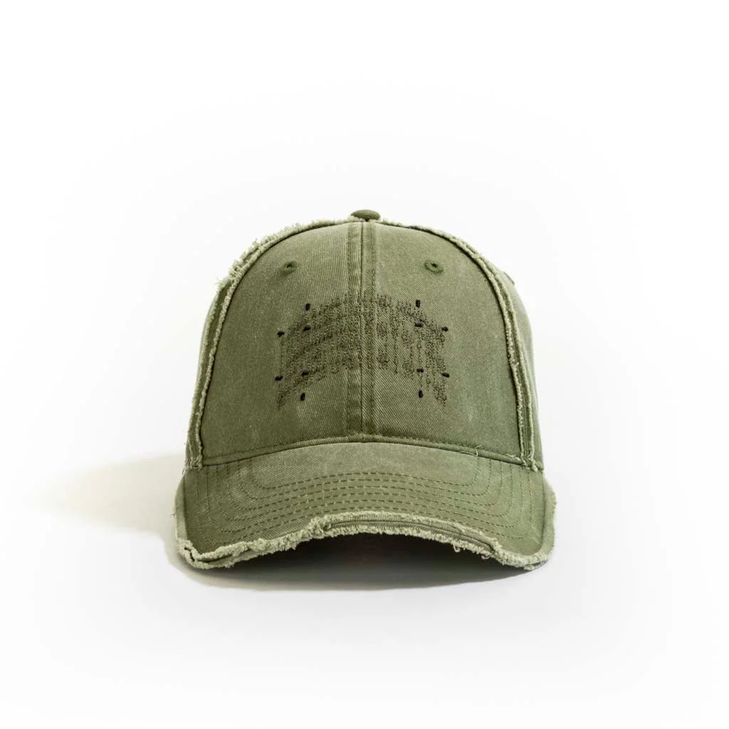 Washed Denim Baseball Cap // Olive - Image 4